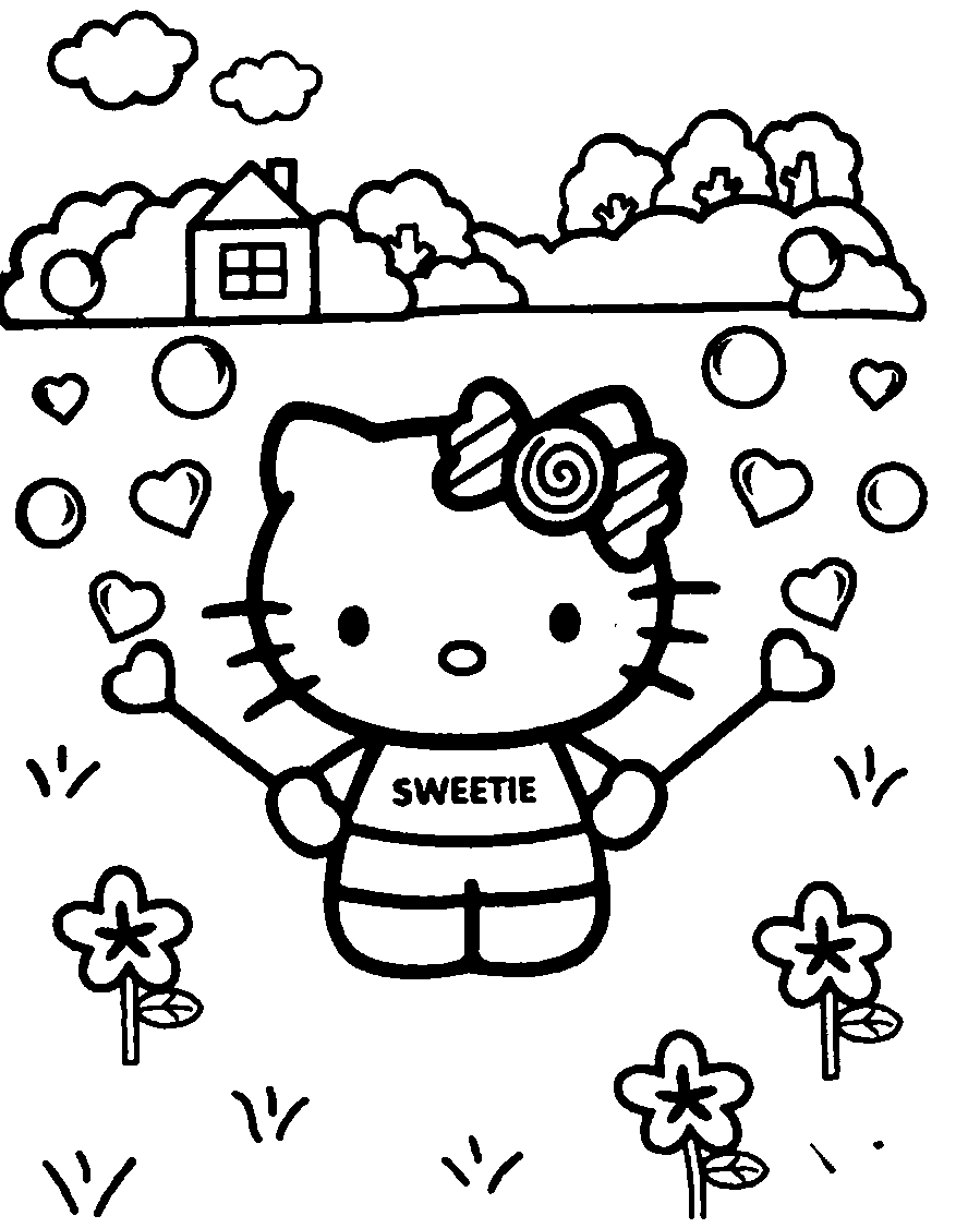 Hello kitty Coloring Pages Coloringpages1001com