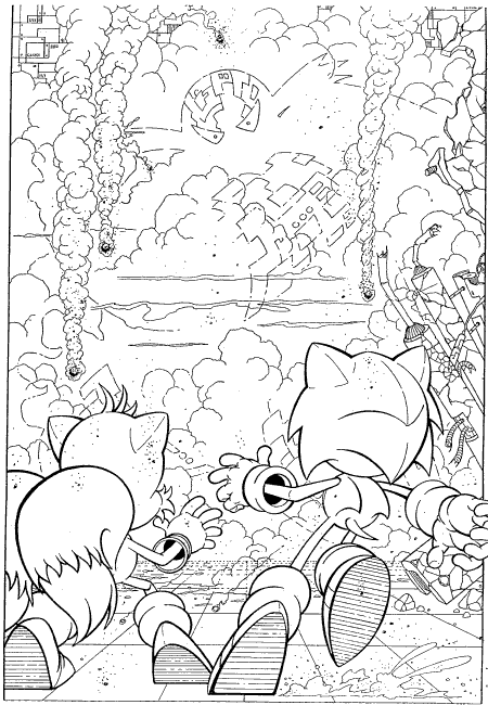 sonic among us coloring page + sonic the hedgehog coloring pages amy ...